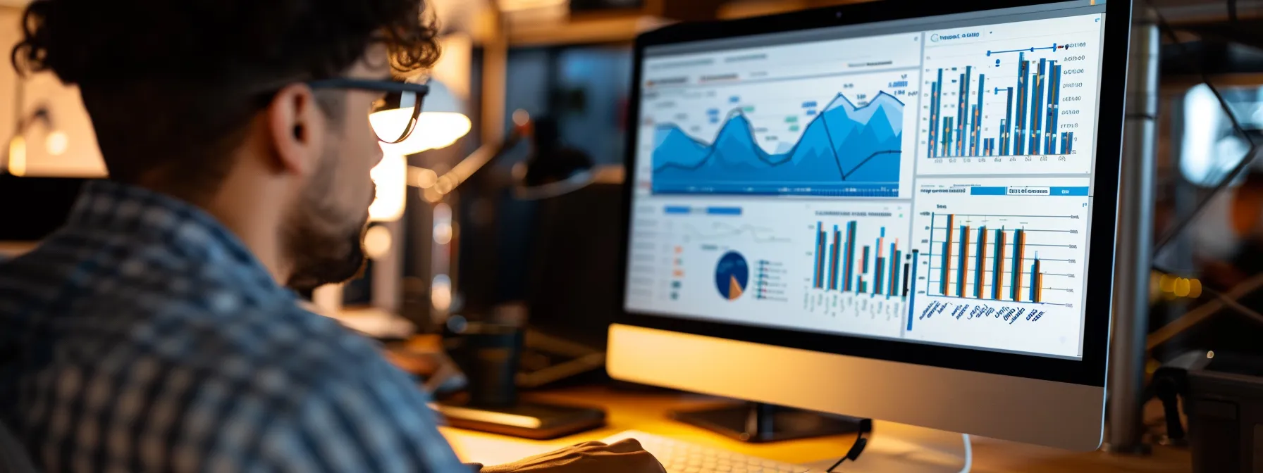 a person analyzing data charts and graphs on a computer screen to optimize seo strategies.