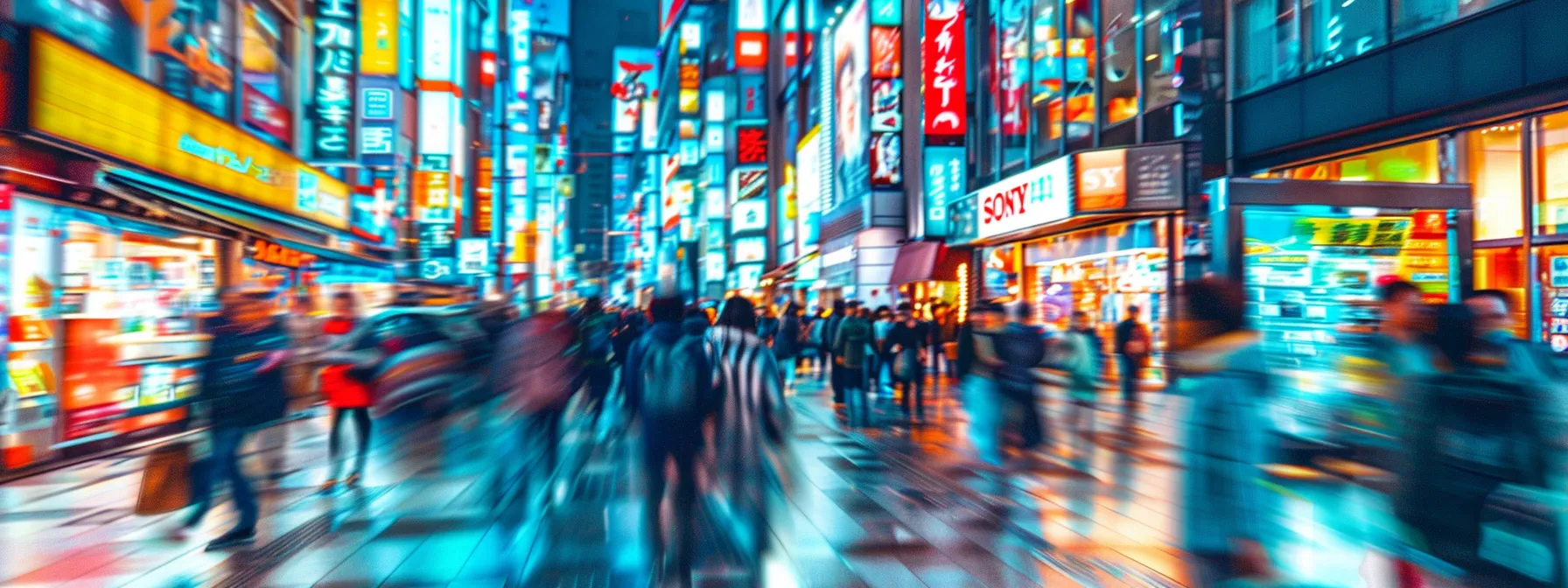 a bustling city street with various storefronts displaying clear, structured data signage for optimal local search visibility.