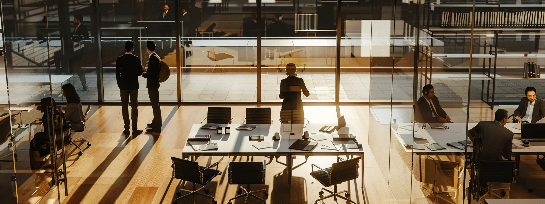 a person consulting with a group of legal professionals in a modern office setting, surrounded by documents and legal books, ensuring legal and ethical practices in off-market transactions.