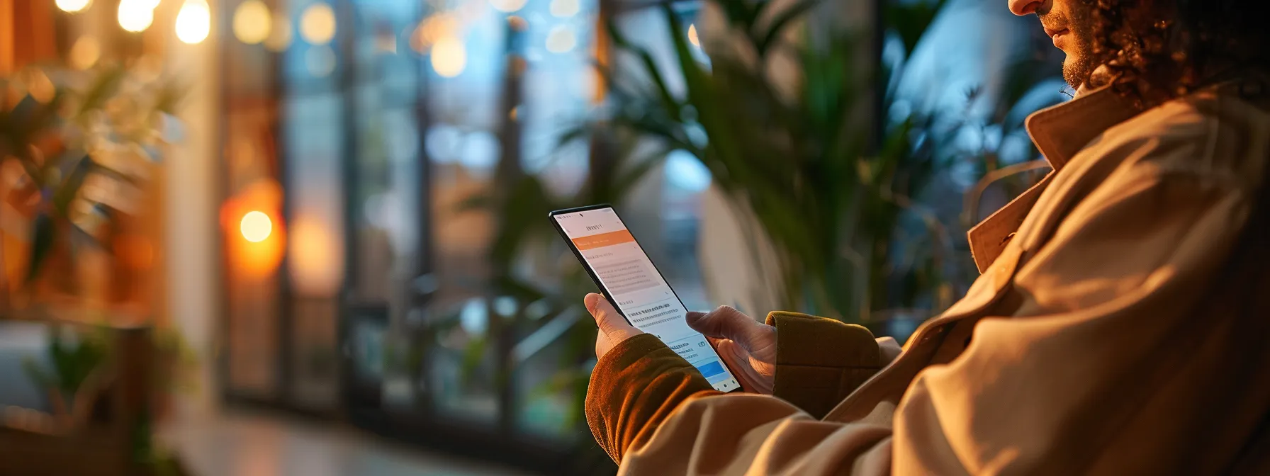 a person reading a short, concise article on a smartphone with pricing information displayed clearly on the screen.