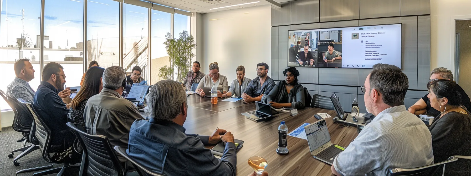 a diverse group of real estate investment bloggers networking and collaborating in a modern office setting.