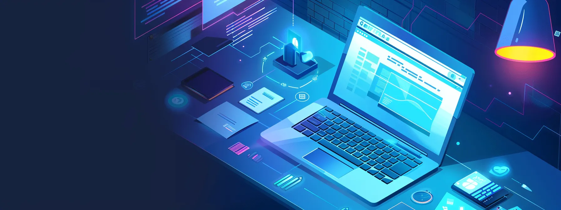 a laptop displaying a property website's technical seo audit, surrounded by tools and resources, showcasing the process step-by-step.