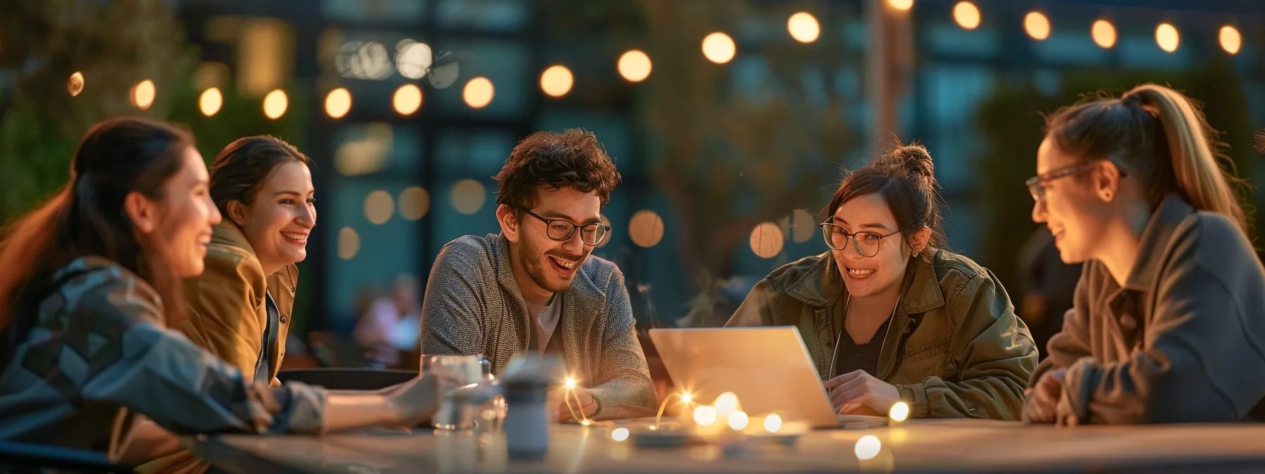 a team of writers gathered around a glowing campfire, exchanging stories and laughter while diligently taking notes on brand guidelines to preserve the essence of their company's voice and tone during rewrites.