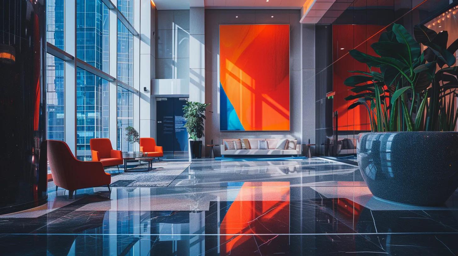 a captivating arrangement of iconic real estate logos displayed against a sleek, modern backdrop, showcasing their innovative designs and branding strategies through vibrant colors and sharp contrasts.