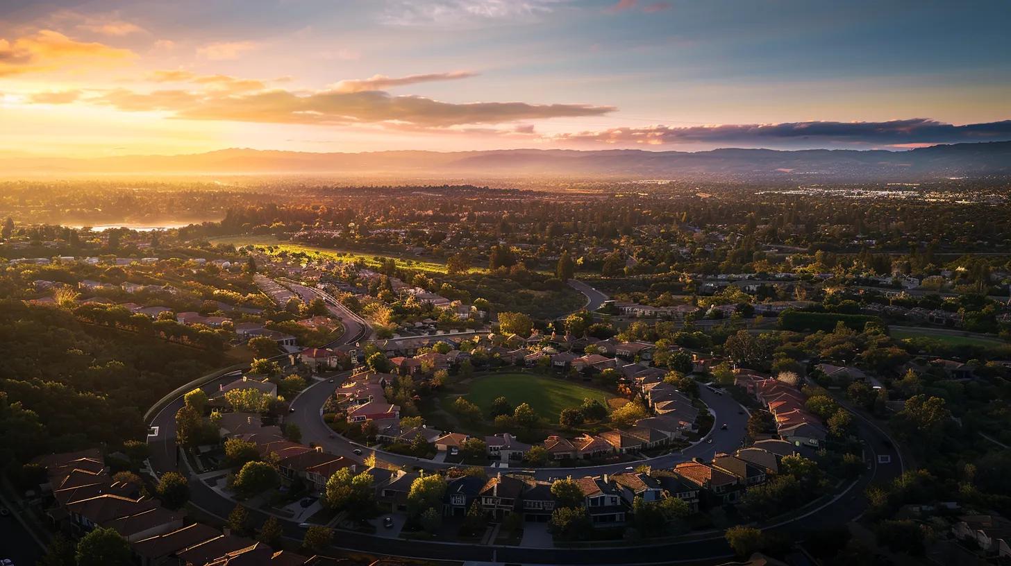 a dynamic cityscape showcasing diverse neighborhoods, each representing a unique investment opportunity, bathed in the warm glow of sunrise to symbolize new beginnings and the potential for growth.