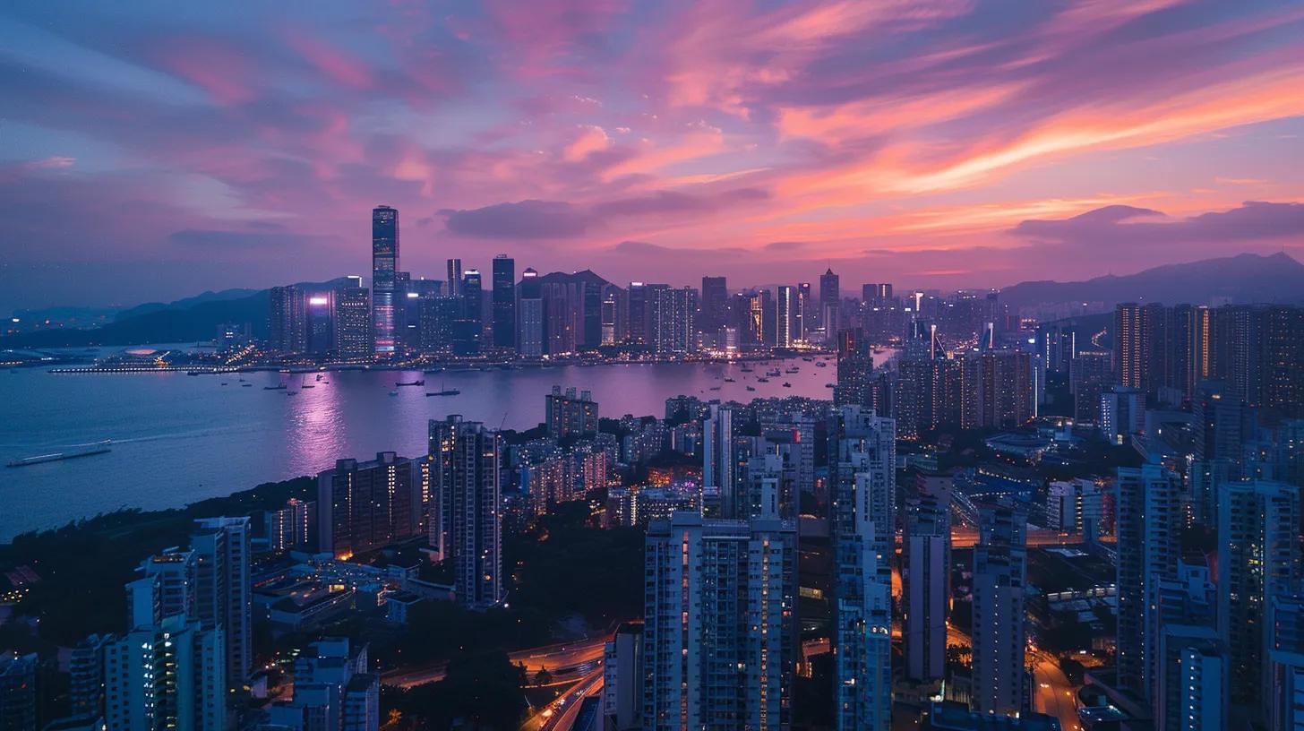 a panoramic view of a vibrant city skyline at dusk, illuminated by warm sunset hues, symbolizing the dynamic landscape of real estate investment and the critical importance of property valuation.