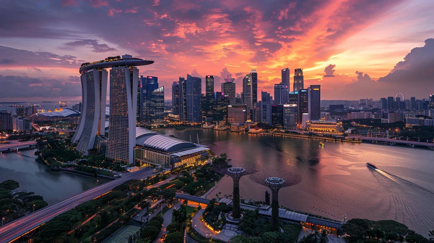 a panoramic view of a vibrant city skyline, showcasing a mix of modern skyscrapers and emerging developments, bathed in golden sunset light to symbolize future growth and urban transformation.