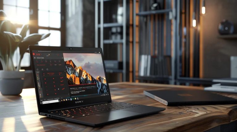 a vibrant, engaging scene of a modern office workspace featuring a sleek laptop open to a dynamic email marketing dashboard, bathed in warm, natural light that enhances the atmosphere of innovation and productivity.