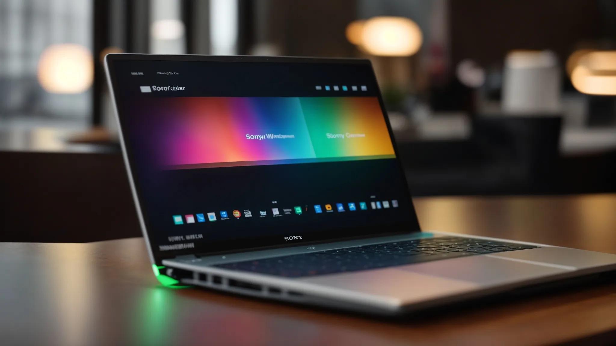 a captivating close-up of a sleek, modern laptop displaying a vibrant, user-friendly wordpress interface with a focus on colorful tags that enhance website navigation, illuminated by soft, natural light.