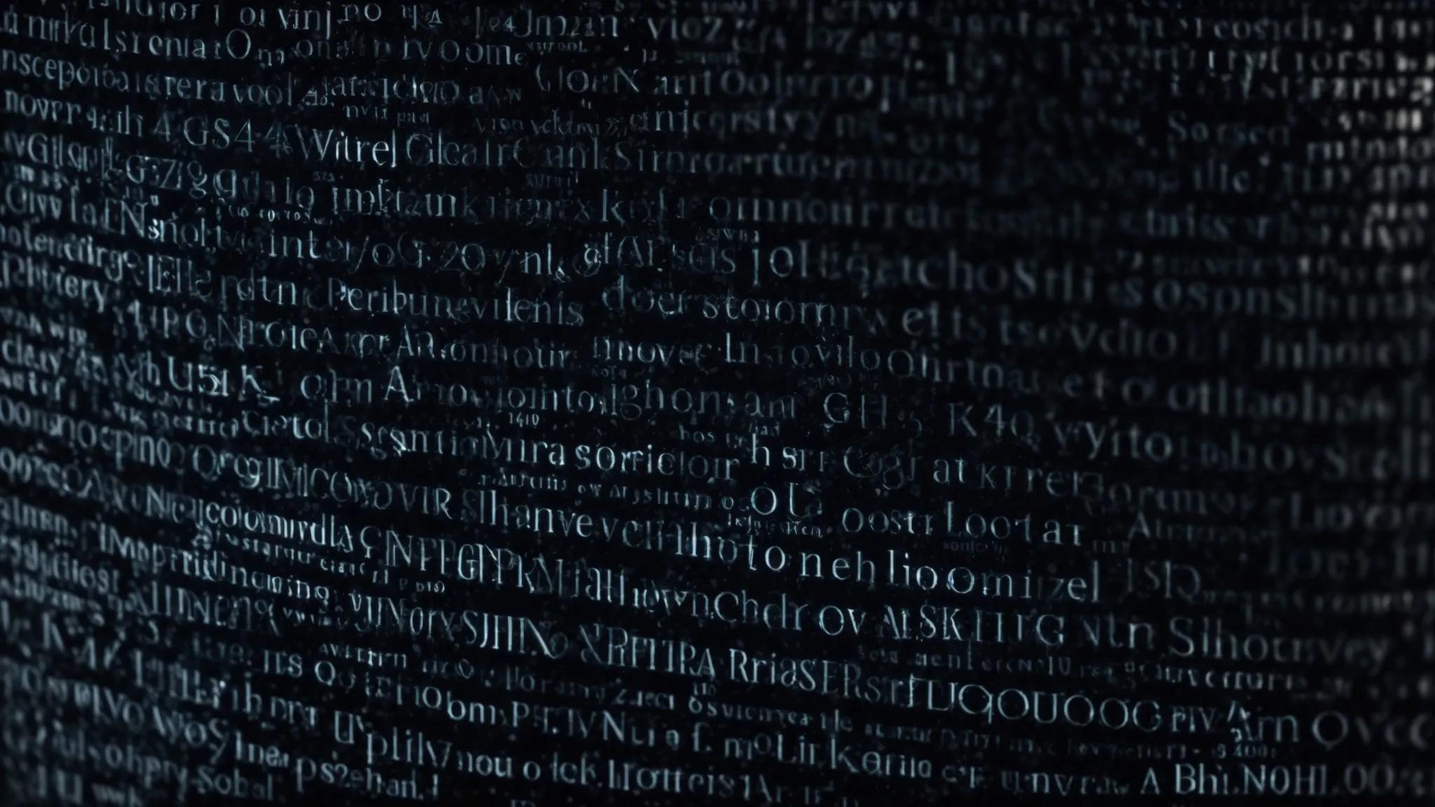 a dramatic close-up of a magnifying glass revealing intricate, glowing keywords on a dark, textured surface, symbolizing the quest for uncovering competitors' secrets.