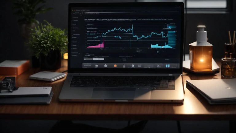 a visually captivating scene showcasing an array of modern seo tools on a sleek, minimalist desk, illuminated by soft, ambient lighting, highlighting their role in achieving digital marketing success.