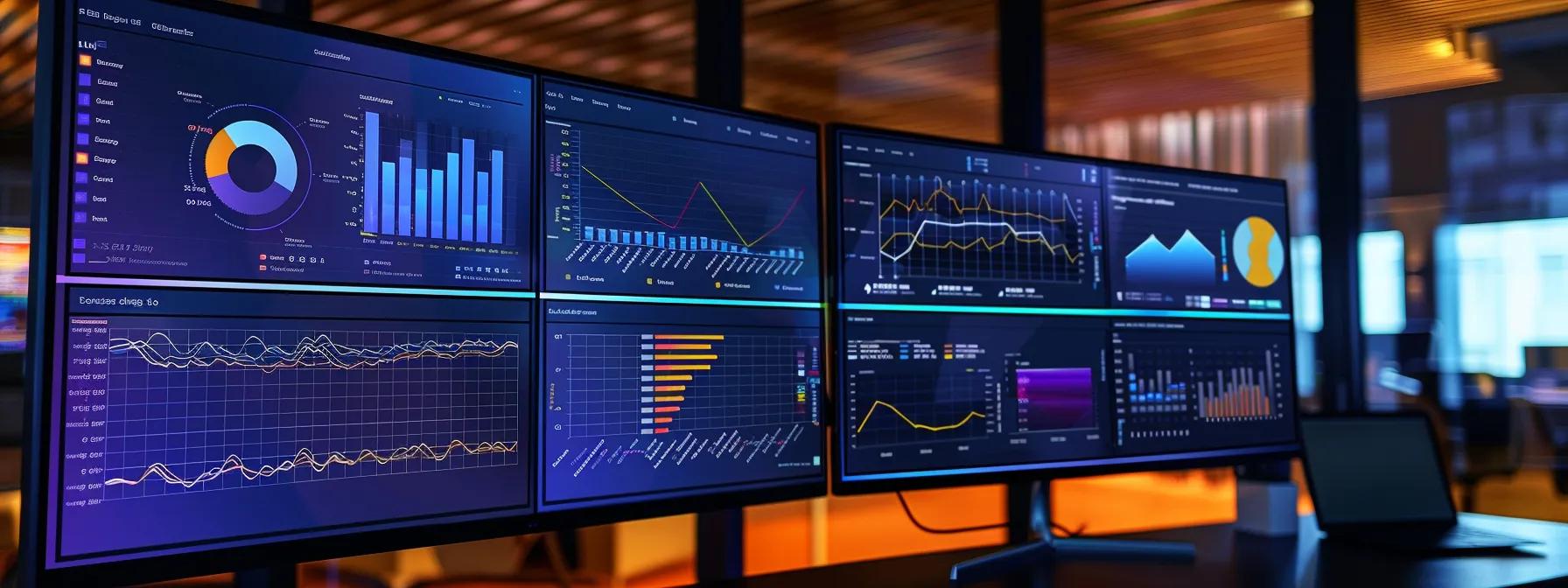 a dynamic, visually engaging representation of a digital analytics dashboard revealing duplicate content issues, with bright graphs and charts symbolizing seo optimization strategies against a sleek, modern backdrop.