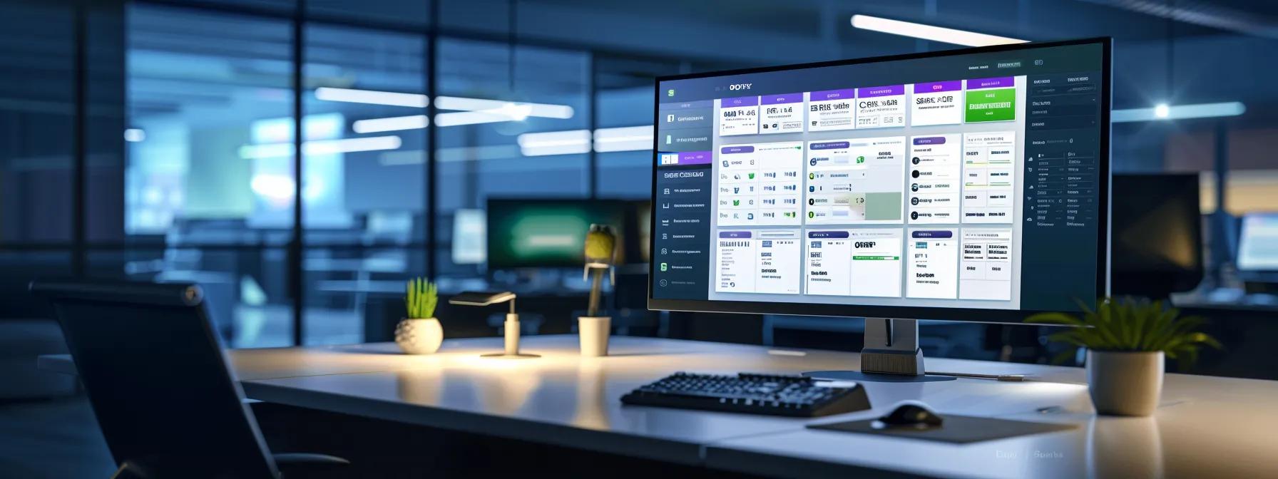 a visually striking image of a sleek, modern website interface displayed on a computer screen, highlighting a clear, organized structure with highlighted canonical tags, set against a softly lit office background that emphasizes a professional digital workspace.