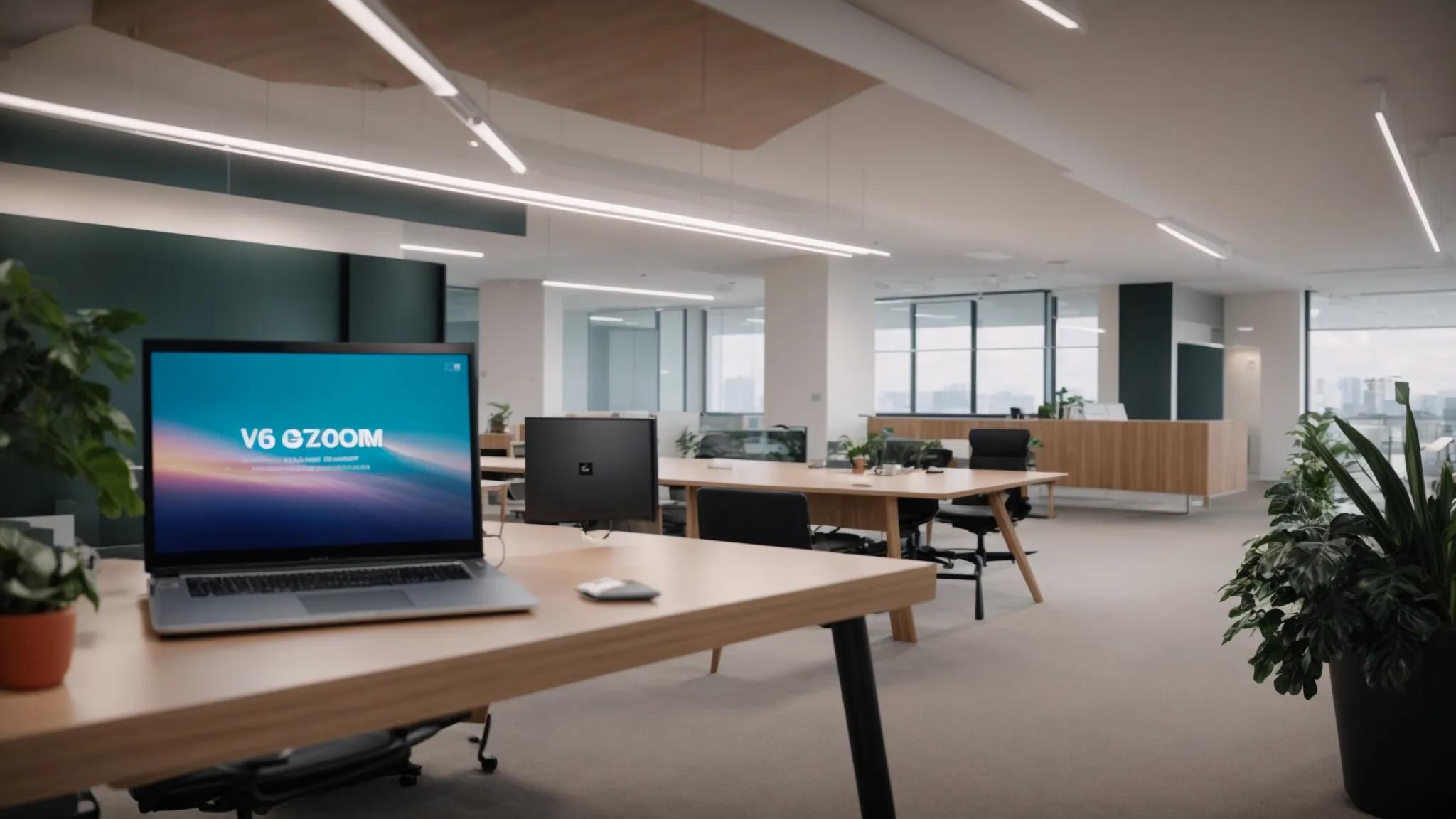 a dynamic split-screen image contrasting a vibrant, branded logo illuminated in a sleek modern office with a calm, minimalist workspace showcasing non-branded keywords, emphasizing the strategic decision-making behind digital marketing focus.