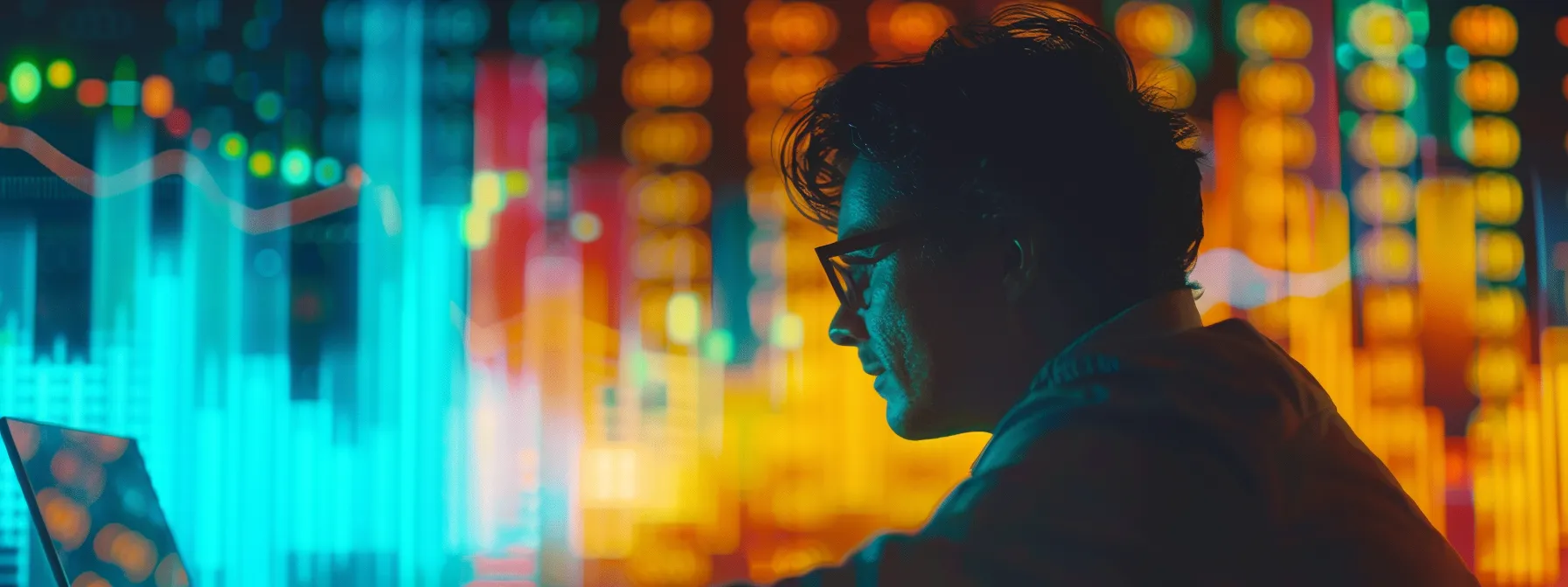 a person analyzing colorful data charts on a laptop, representing the role of analytics data in seo success. a person analyzing colorful data charts on a laptop, representing the role of analytics data in seo success.