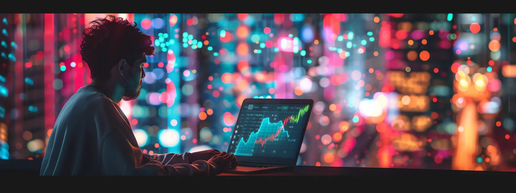 a person reading a laptop screen filled with colorful seo graphs and charts, surrounded by a bustling seo community forum. a person reading a laptop screen filled with colorful seo graphs and charts, surrounded by a bustling seo community forum.