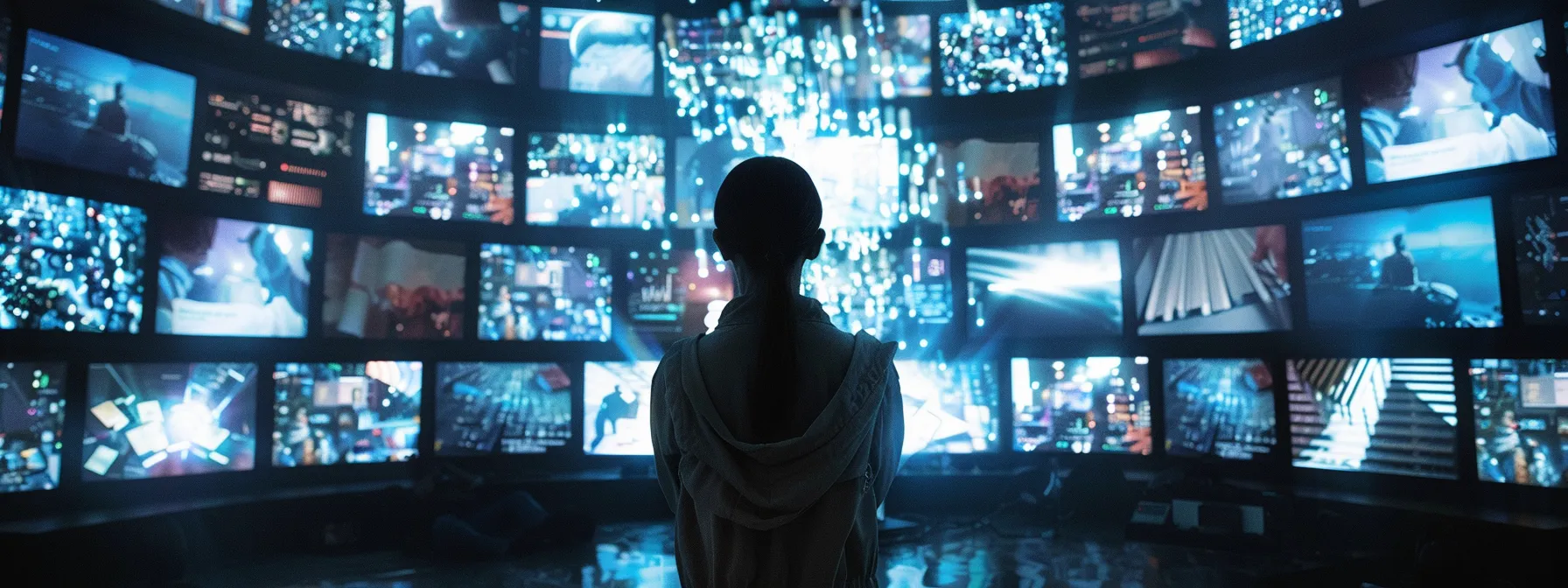 a person surrounded by multiple computer screens displaying competitor keyword analysis, content gaps, semantic keywords, trending, and seasonal keywords to enhance their seo strategy. a person surrounded by multiple computer screens displaying competitor keyword analysis, content gaps, semantic keywords, trending, and seasonal keywords to enhance their seo strategy.