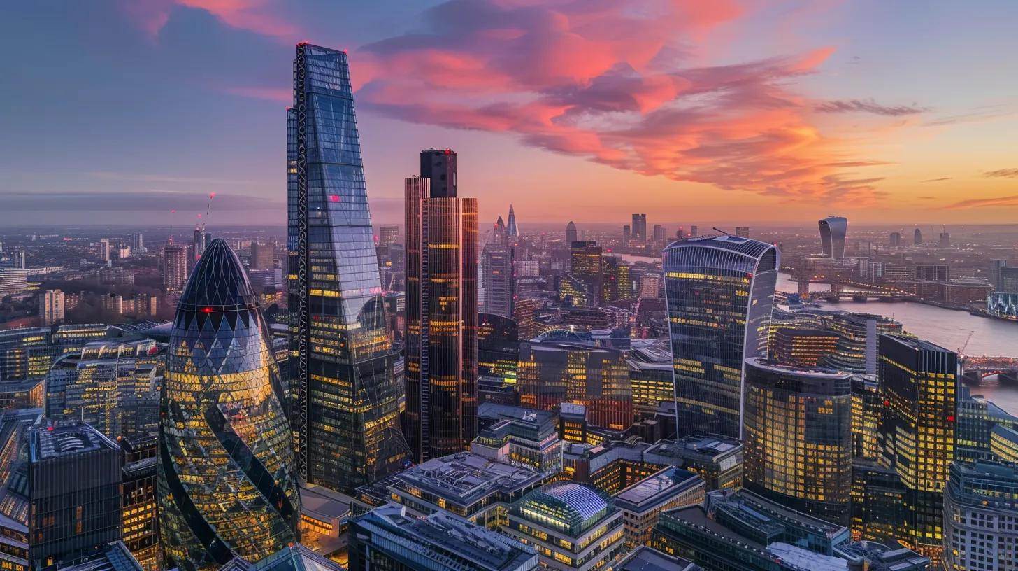 a powerful visual of a bustling city skyline at sunset, symbolizing the dynamic interplay of market and economic forces affecting investment property values, with reflections shimmering on glass buildings that evoke the potential risks and rewards of real estate investments. a powerful visual of a bustling city skyline at sunset, symbolizing the dynamic interplay of market and economic forces affecting investment property values, with reflections shimmering on glass buildings that evoke the potential risks and rewards of real estate investments.