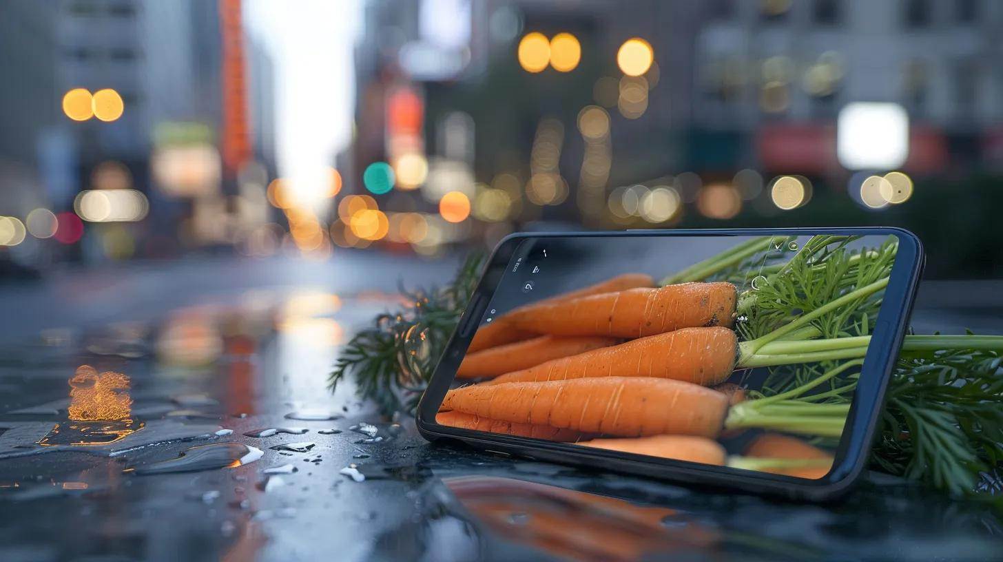 a vibrant mobile device displaying a visually appealing, fast-loading carrot website with dynamic graphics and smooth transitions, set against a blurred urban backdrop to emphasize speed and efficiency. a vibrant mobile device displaying a visually appealing, fast-loading carrot website with dynamic graphics and smooth transitions, set against a blurred urban backdrop to emphasize speed and efficiency.