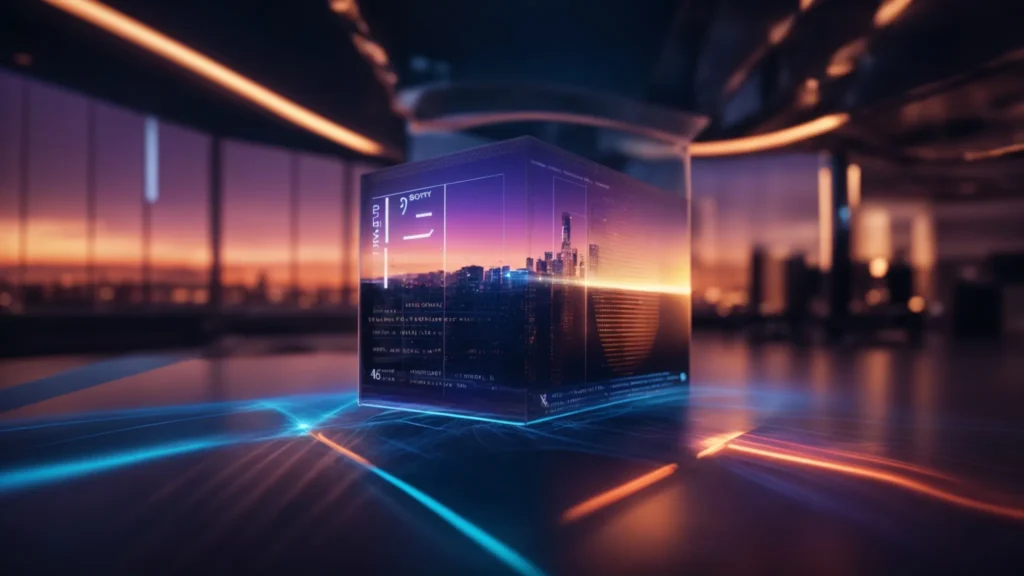 a visually striking digital landscape showcases a towering, intricately designed header tag symbolizing seo mastery, illuminated by dynamic, vibrant lighting against a sleek, modern website backdrop.