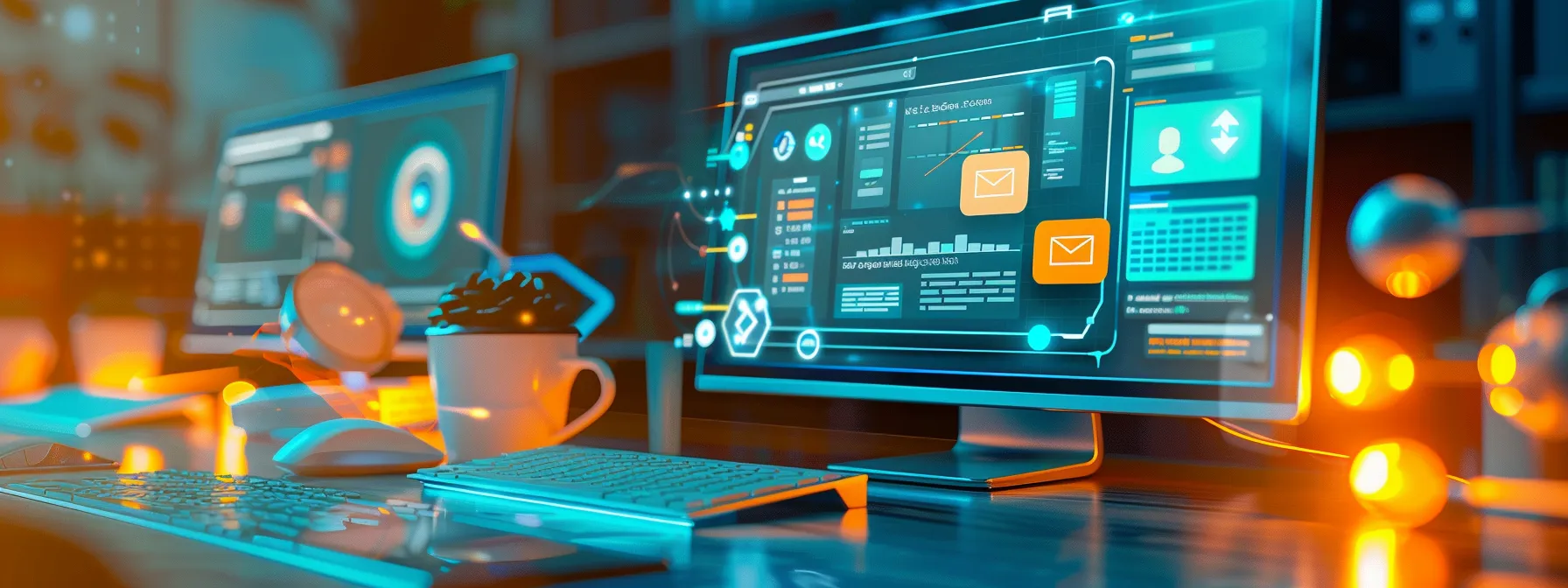a visually striking scene depicting a computer screen displaying an analytics dashboard, surrounded by glowing url links and search engine icons bathed in soft, focused lighting, symbolizing the importance of verifying listings and monitoring online presence to enhance digital marketing success.