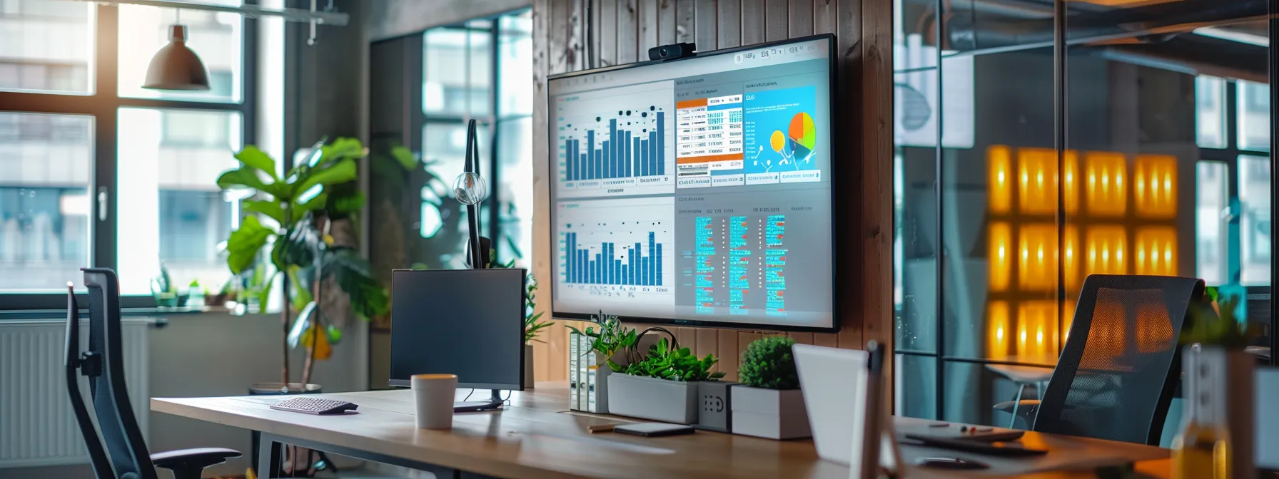 a dynamic office setting showcases a sleek digital dashboard displaying vibrant heatmaps alongside user recordings and a/b testing graphs, emphasizing a collaborative atmosphere focused on enhancing user experience through data-driven insights.