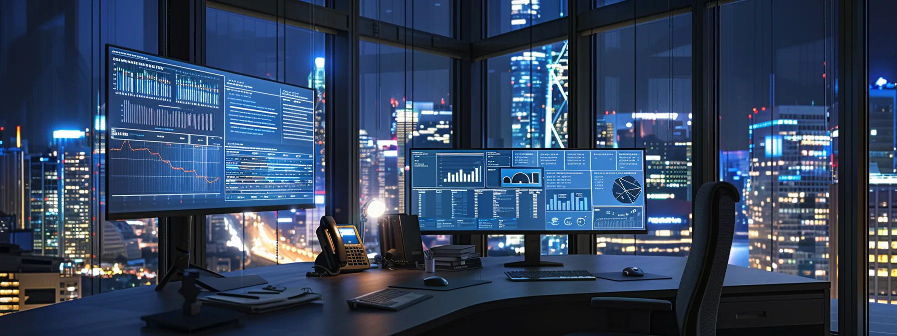 a modern office workspace features a sleek computer screen displaying an organized digital dashboard of privacy policy templates and legal resources, illuminated by crisp artificial lighting that emphasizes a professional atmosphere focused on compliance and data protection.
