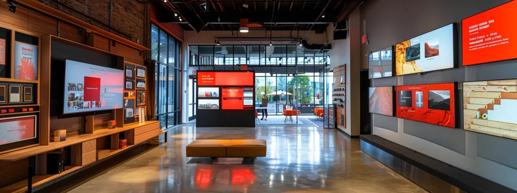 a sleek, modern office space features a vibrant branding board showcasing an array of bold colors and stylish fonts, emphasizing the essential role of visual identity in real estate marketing.
